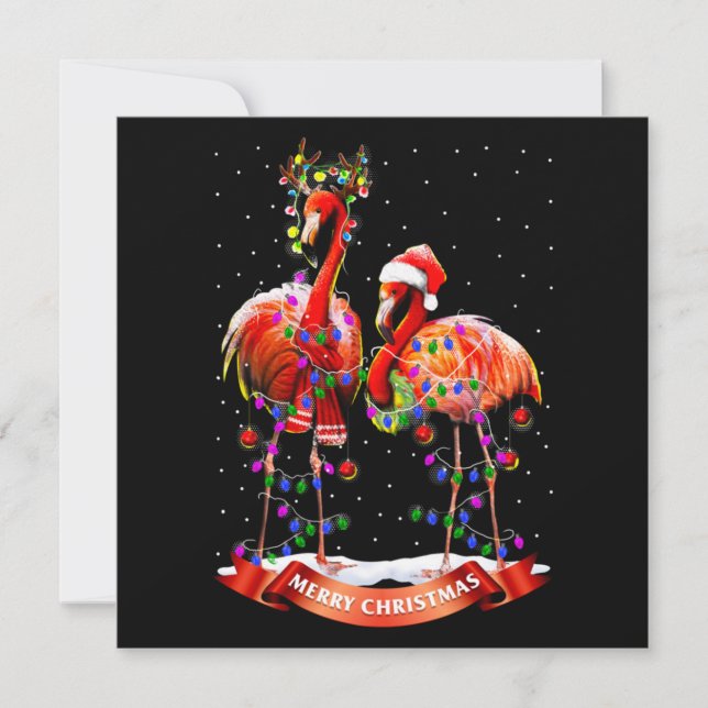 Christmas Flamingos Classic Mitteilungskarte (Vorderseite)