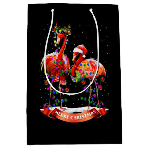 Christmas Flamingos Classic Mittlere Geschenktüte