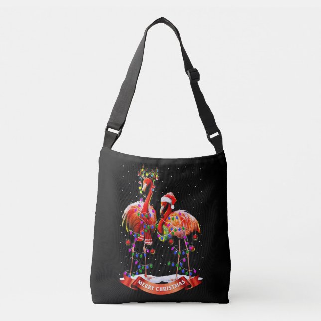Christmas Flamingos Classic Tragetaschen Mit Langen Trägern (Vorderseite)