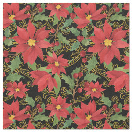 Christmas Floral Black Stoff