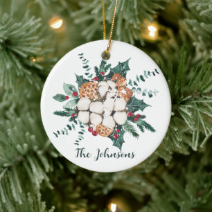 Christmas Floral Bouquet Keramik Ornament