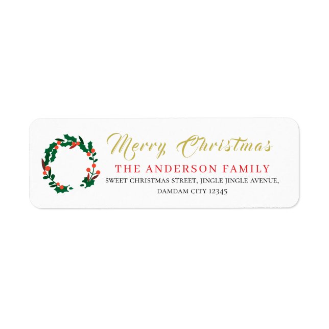 Christmas Floral Elegant Simple Return Address (Vorne)