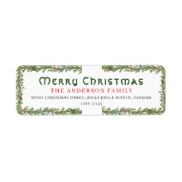 Christmas Floral Elegant Simple Return Address
