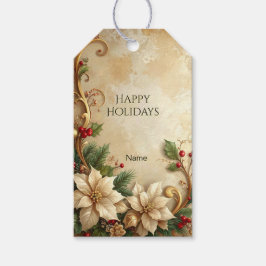 Christmas Floral Gift Tag Geschenkanhänger