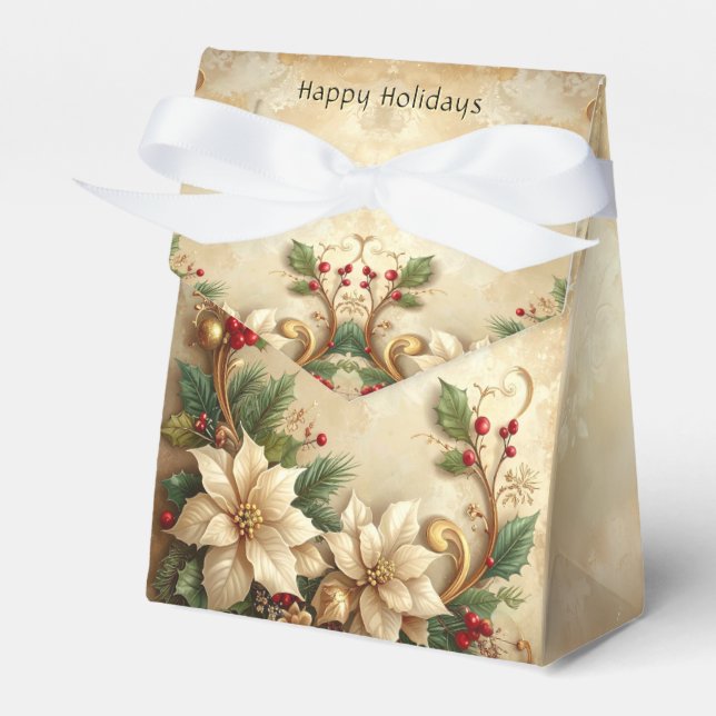 Christmas Floral Holiday Gift Box Geschenkschachtel (Vorderseite)