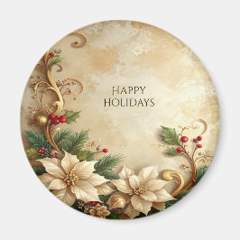 Christmas Floral Holiday Magnet