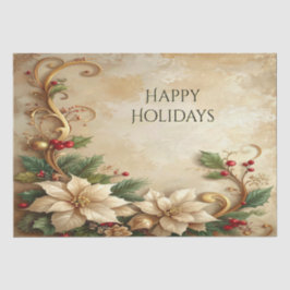 Christmas Floral Holiday Tissue Paper Seidenpapier