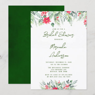 Christmas Floral Paint Leaf Brautparty Einladung
