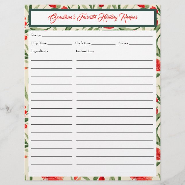 Christmas Florals Card (Vorderseite)