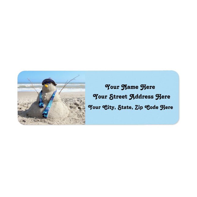 Christmas! Florida Snowman Address Labels (Vorne)