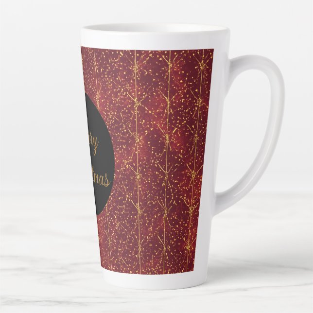 Christmas Flowers ,Red Gold Black,Merry Christmas Milchtasse (Rechts)