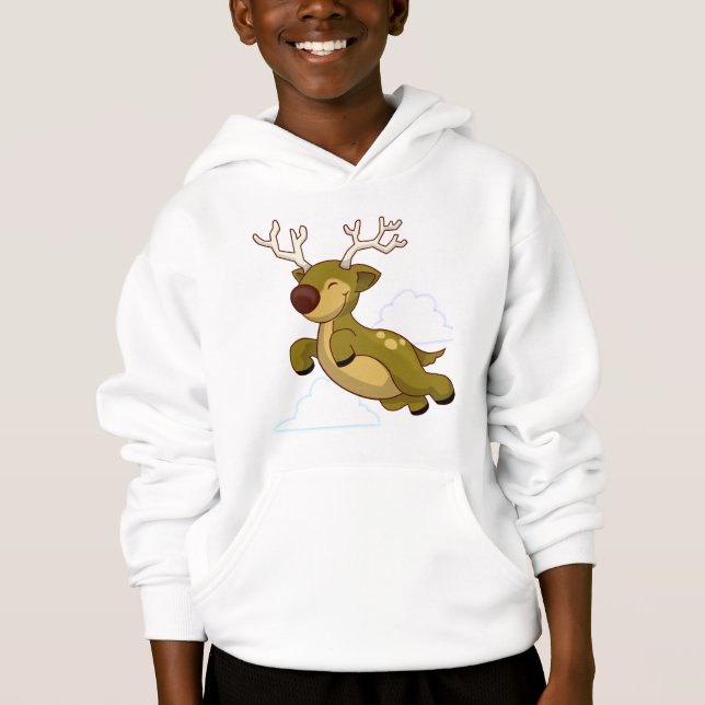 Christmas Flying Rentier Hoodie (Vorderseite)
