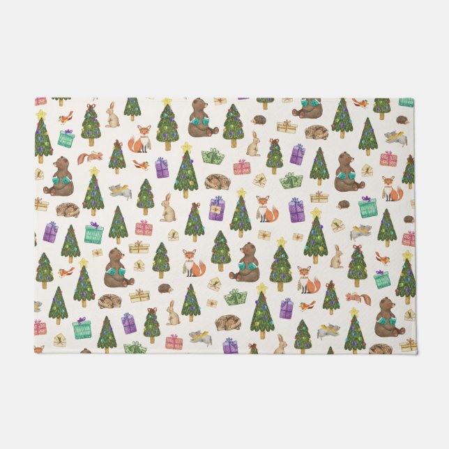 Christmas Forrest Pattern Fußmatte (Vorderseite)