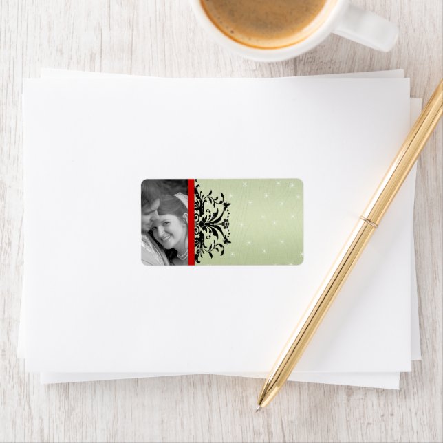 Christmas Foto Bee Swirl Address Labels - Adressaufkleber (Insitu)