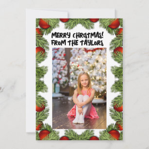 CHRISTMAS FOTO FLAT SCRIPT GREETKARTE CUSTOM FEIERTAGSKARTE