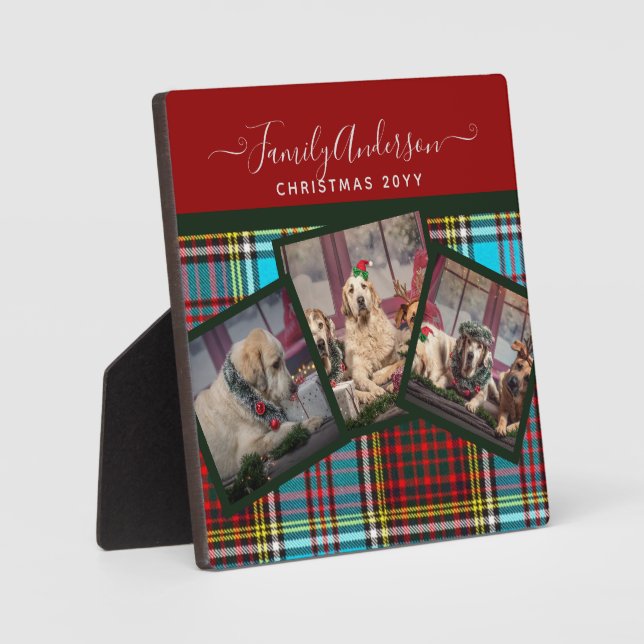 CHRISTMAS FOTO GIFT - Anderson Tartan Collage Fotoplatte (Vorderseite)