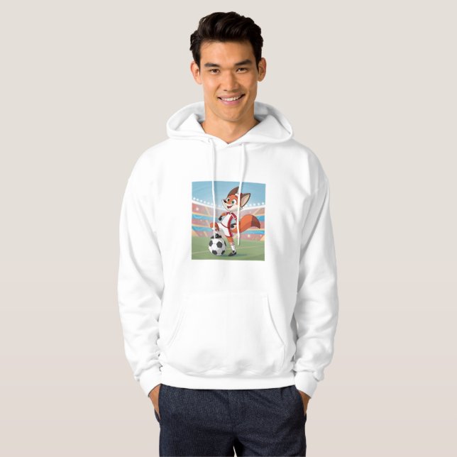 Christmas Fox Playing Football Hoodie (Vorne ganz)