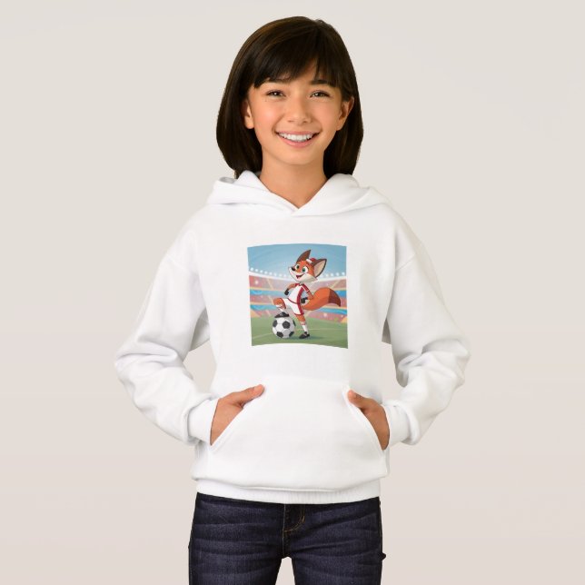 Christmas Fox Playing Football Hoodie (Vorne ganz)