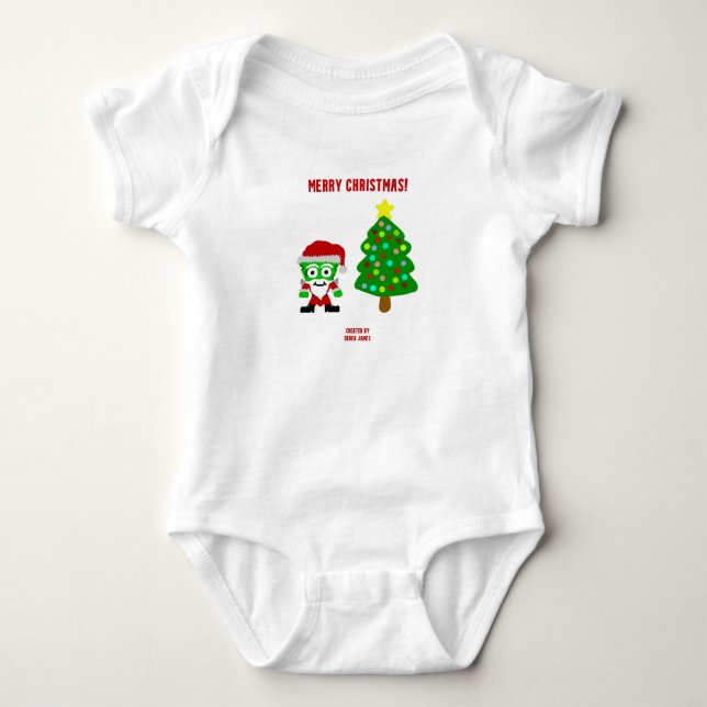 Christmas FrankenCheese Baby Jersey Bodysuit Baby Strampler (Vorderseite)