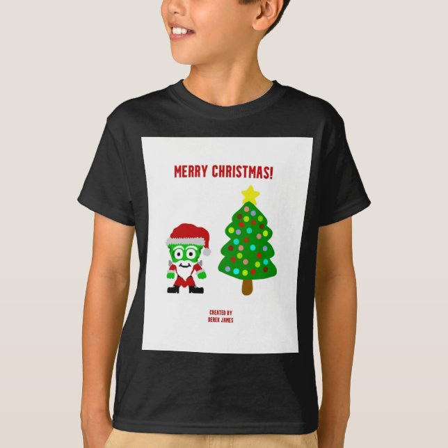 Christmas FrankenCheese Boys Black Basic T Shirt (Vorderseite)
