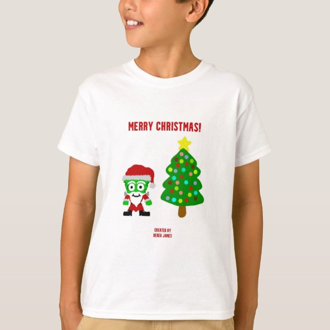 Christmas FrankenCheese Boys White Basic T Shirt (Vorderseite)