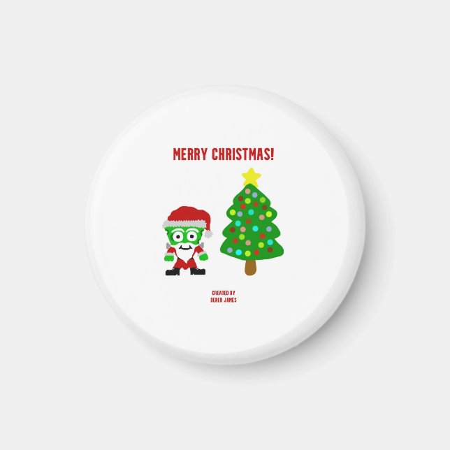 Christmas FrankenCheese Round Magnet (Vorne)