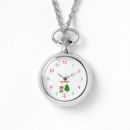 Christmas FrankenCheese Silver Necklace Watch Armbanduhr