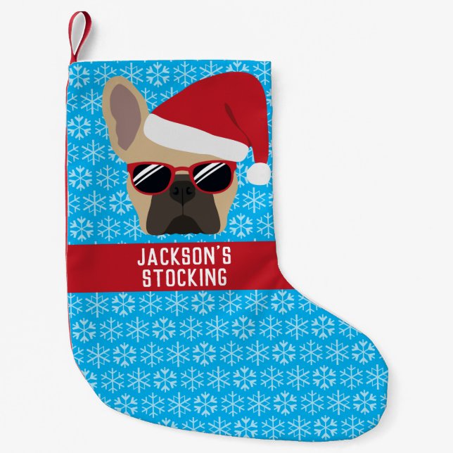 Christmas French Bulldog Kleiner Weihnachtsstrumpf (Vorderseite)