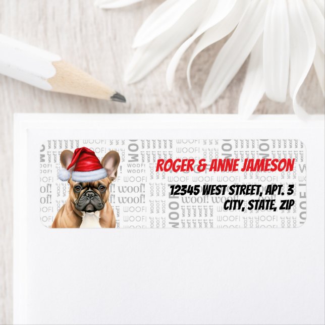 Christmas French Bulldog Lover Holiday Adresse (Insitu)