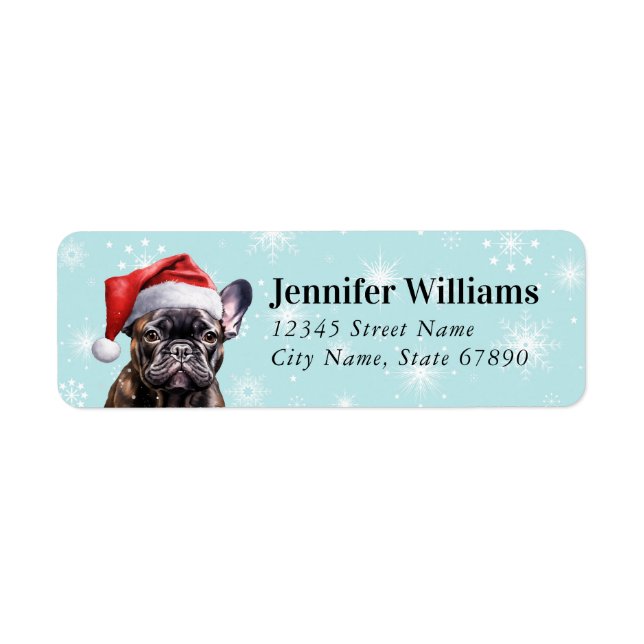 Christmas French Bulldog-Rücksendeadressen-Aufkleb (Vorne)