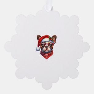 Christmas French Bulldog Weihnachtsmannmütze Frenc Ornament Karte