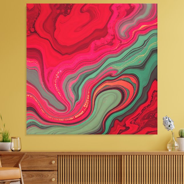 Christmas Frequency Bloom Abstract Wrapped Canvas Leinwanddruck (Insitu (Wohnzimmer))