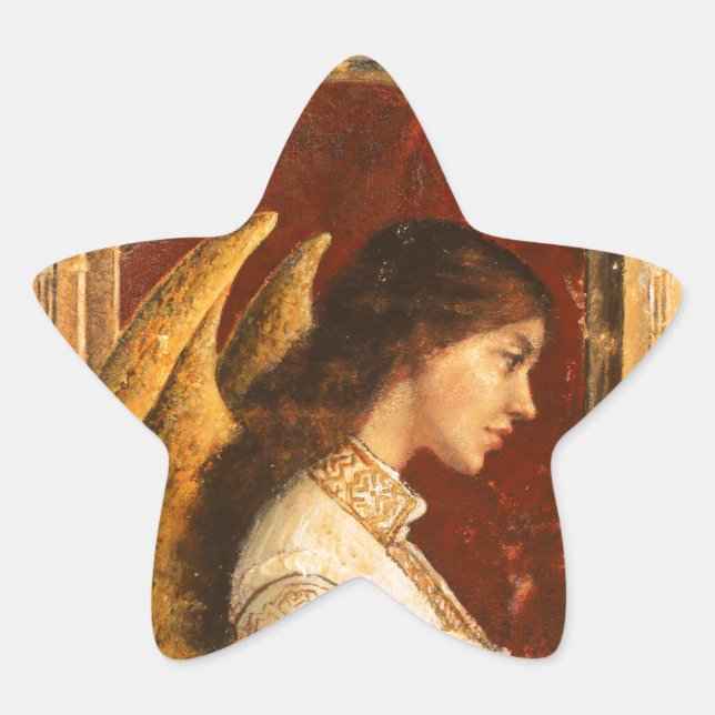 Christmas Fresco Angel Stern-Aufkleber (Vorderseite)