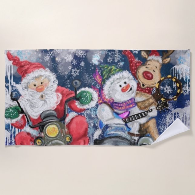 Christmas Friends Beach Handtuchgeschenk - Funny Strandtuch (Vorderseite)