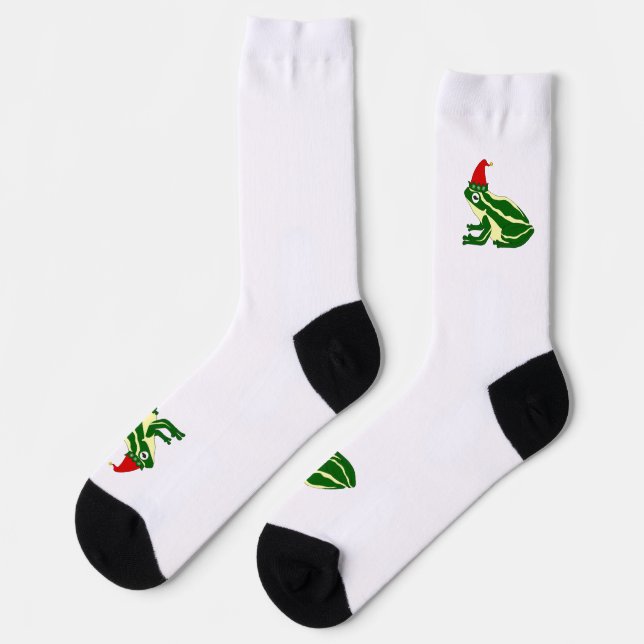 Christmas Frog Crew Socks Socken (Linkes Detail)