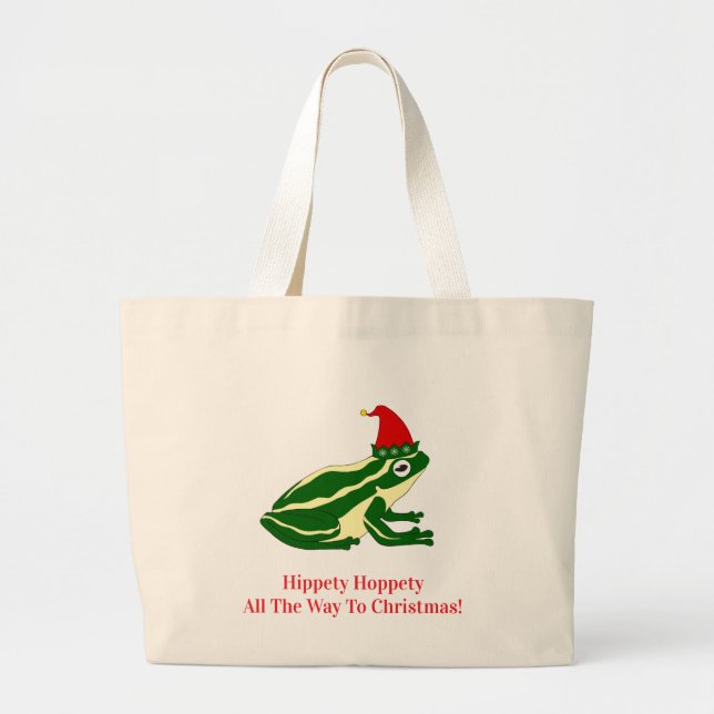 Christmas Frog Tote Bag Jumbo Stoffbeutel (Vorne)