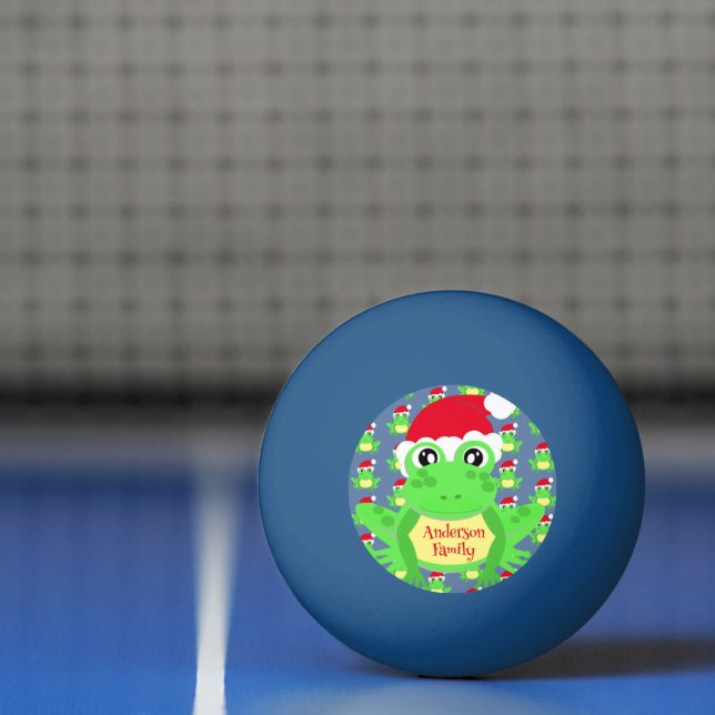 Christmas Frog Weihnachtsmannmütze Pattern Blue No Tischtennisball (Netto)