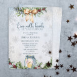Christmas Frosty Snowly Winter Brautparty Einladung<br><div class="desc">Liebe schmilzt im Winterfrost die Herzen. Zeit,  um Ihr winterliches Brautparty zu feiern. Gemütliches Aquarellwinterdesign mit moderner Kalligraphie-Schrift,  Tanne und heiliger Kranz mit Bogen,  brennender Kerze auf frostigem,  schneebedecktem Hintergrund. Der Text kann leicht für ein einzigartiges Design für Ihren besonderen Tag personalisiert werden.</div>