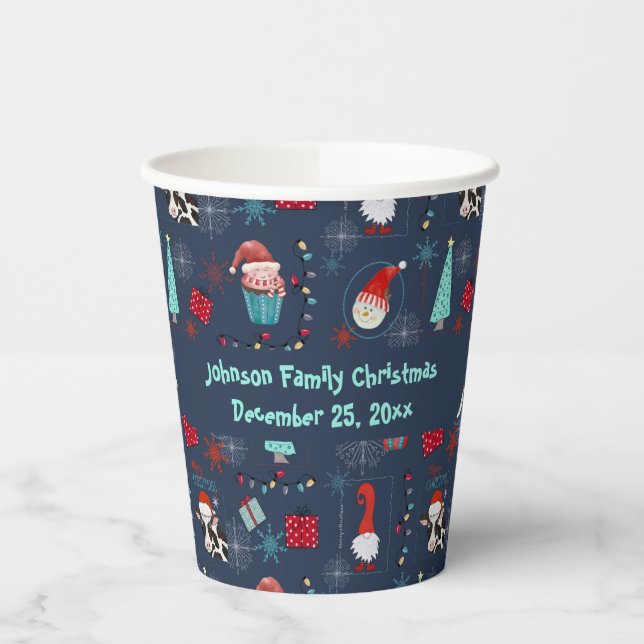 Christmas Fun Custom Name and Date Pappbecher (Links)
