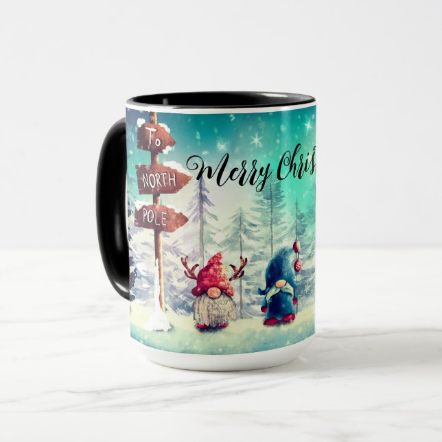 Christmas Funny Gnomes Tasse (Vorderseite Links)