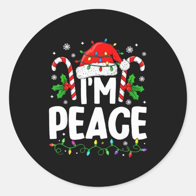 Christmas Funny I Come In Peace Couple Matching Me Runder Aufkleber (Vorderseite)