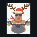 Christmas Funny Rudolf Biker Motorrad Feiertagspostkarte<br><div class="desc">Weihnachts-Funny Design mit Rudolf als Biker auf dem Motorrad</div>