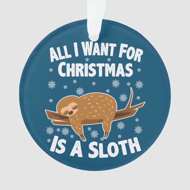 Christmas Funny Sloth Ornament (Vorderseite)