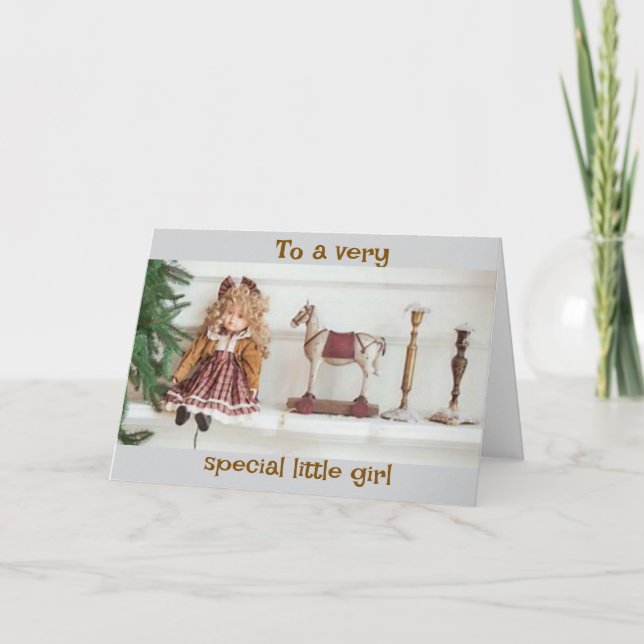 CHRISTMAS FÜR EIN "SPEZIELLES KLEINES MÄDCHEN" KARTE (Vorderseite)