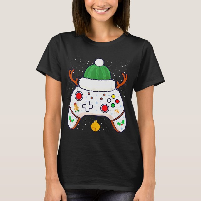 Christmas Gamer Video Game Controller Gamepad  T-Shirt (Vorderseite)