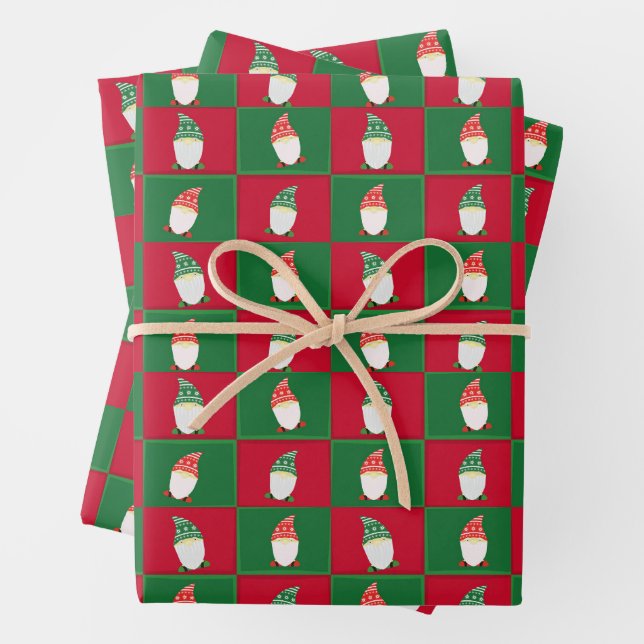 Christmas Garden Gnome Elf Wrapping Paper Geschenkpapier Set (Beispiel)