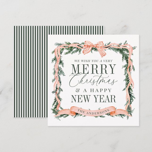 Christmas Garland Frame Holiday Mitteilungskarte (Vorne/Hinten)