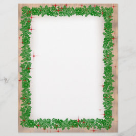 Christmas Garland with Faux Wood Stationery Briefbogen