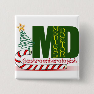 CHRISTMAS GASTROENTEROLOGIST BUTTON