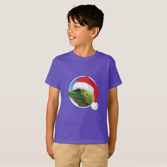 Christmas Gecko - Der grundlegende T - Shirt der K (Vorne ganz)